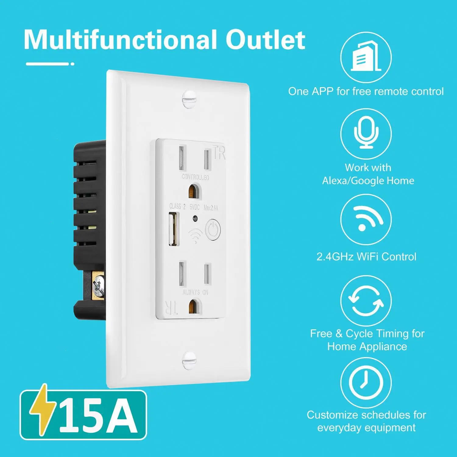 High Quality Wifi Smart Wall Switch Socket in One Remote Control China Wholesale at Max. Current 15a Pack of 50 - Image 4