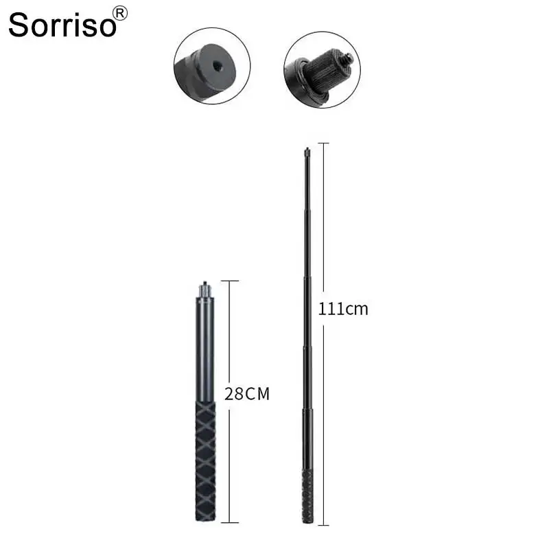 SORRISO Mini Tripod Stand Selfie Stick Extension Rod Phone Holder for iphone DJI Gopro Action Camera Accessories - Image 2