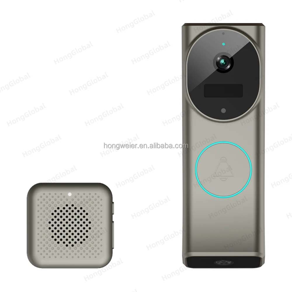 HongGlobal 4MP 2K WiFi Dual Lens Door Video Bell Surveillance Home Security Wireless Camera ICam365 Smart Ring Doorbell Camera
