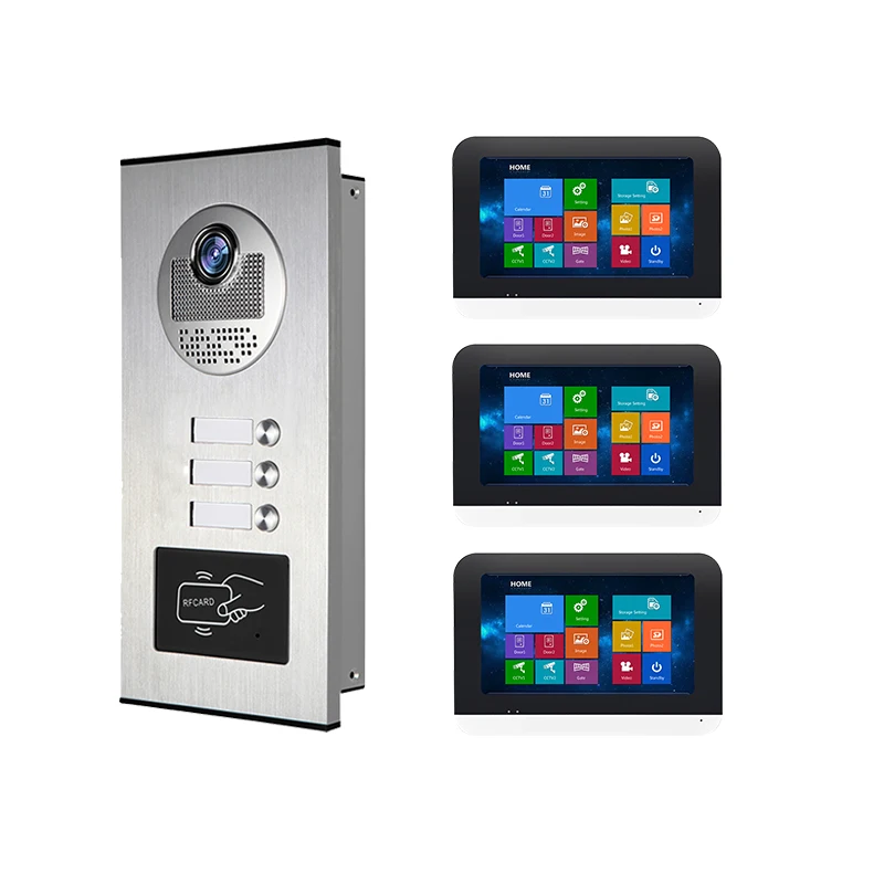 7 Inch Screen Video Doorbell Camera Dual-Way Intercom Function Video Intercom System for Apartment Video Door Phone