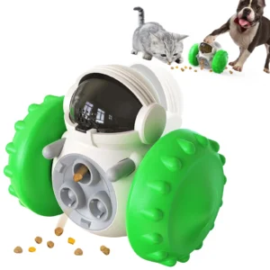 Cat Puzzle Slow Feeder Chew Training Snack Molar Teeth Cleaning Toy Rubber Food Leakage Ball Pet Dog Toy Plastic
