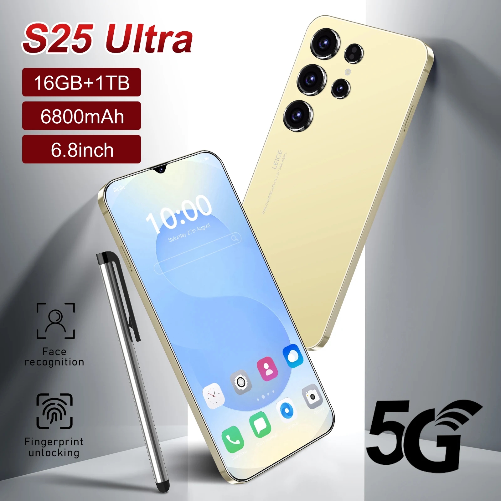 S25 Ultra 5G Smartphone S24 Ultra Global Version 4K LED Smart Multilingual LTE Cellular 108MP Rear Spanish - Image 3