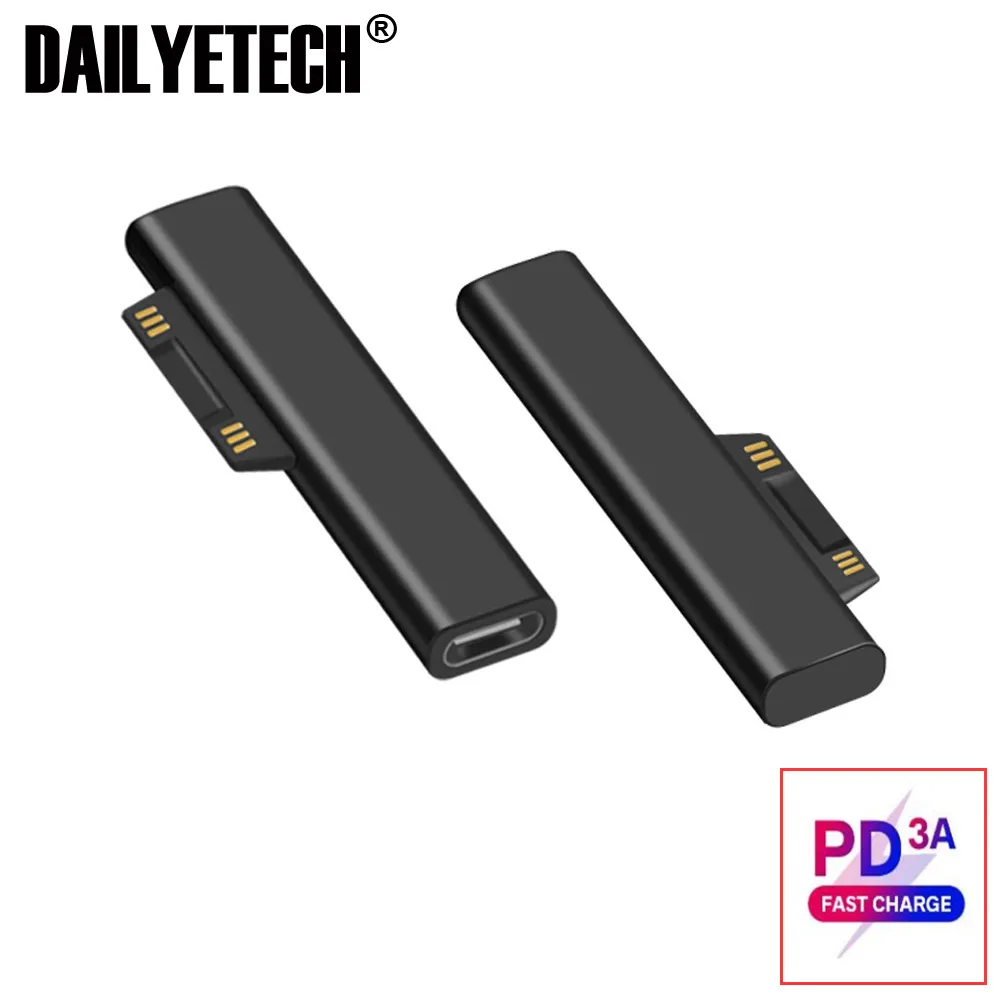 Type-C Female PD Converter USB C Female PD Fast Charging Plug Adapter for Microsoft Surface Pro 3 4 5 6 Go Surface Book Pack of 20