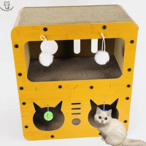 Multi-Cat Fun Large-Capacity Cat Tree Integrated House Scratch Board (Wear-Resistant) All-Season Cat Toy for Feline Play Rest