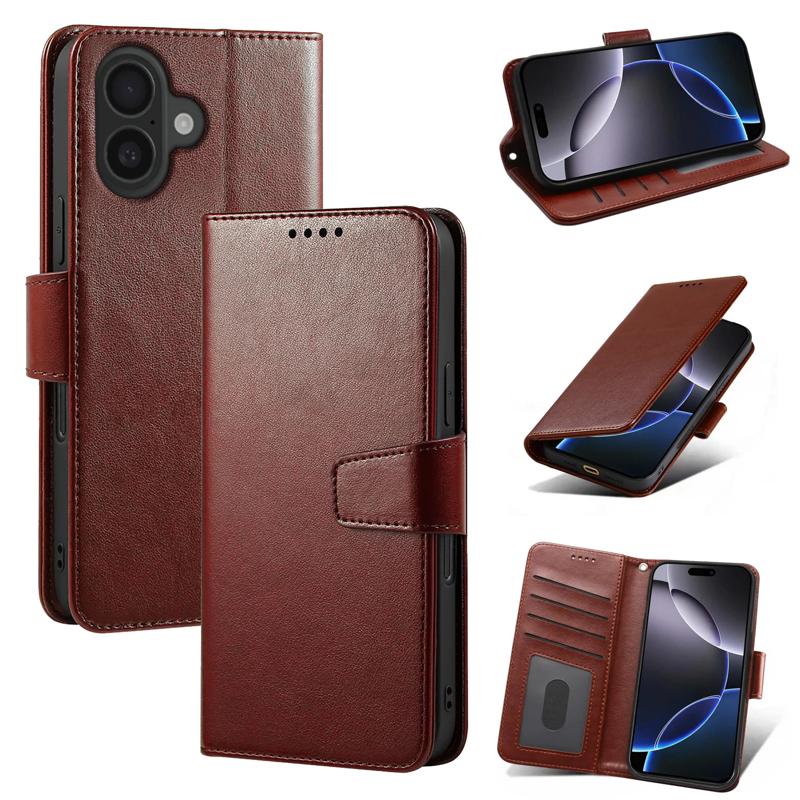 Retro Wallet Leather Bag Magnetic Case for Samsung Galaxy S22 Plus S23 FE S24 Ultra Card Holder Mobile Phone Cover Pack of 2