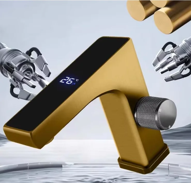 Smart Digital Display Faucet Bathroom Sink Faucet Hot Cold Mixer Tap with Temperature Control for Hotel Home Use Pack of 2 - Image 3