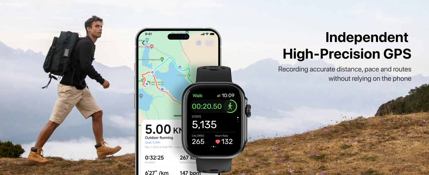 3 ATM Waterproof Fitness Smart Watch BT Phone Call Notification Social Sharing Spark GPS Sport Smart Watch Strong Endurance - Image 4