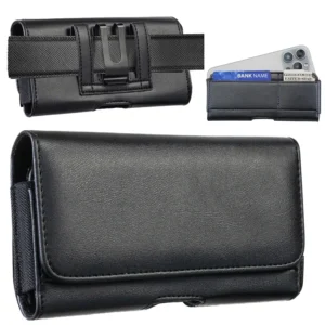 Trending Universal Multi-Functional Card Holder Patterned Leather Belt Hanging Waist Style Mobile Phone Bag Pack of 2