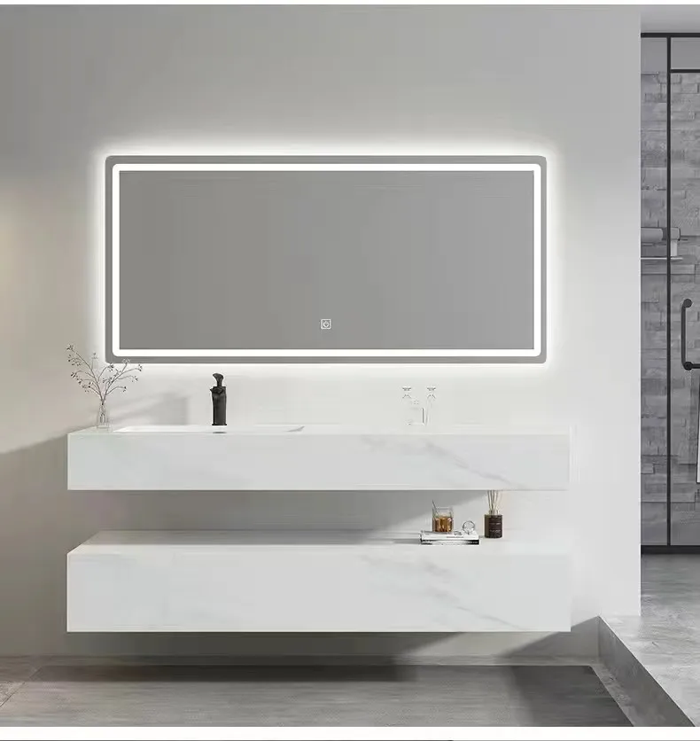 Modern LED Smart Bathroom Mirror Rectangle Graphic Solution for Hotel Application Led Bathroom Mirror Pack of 2 - Image 3