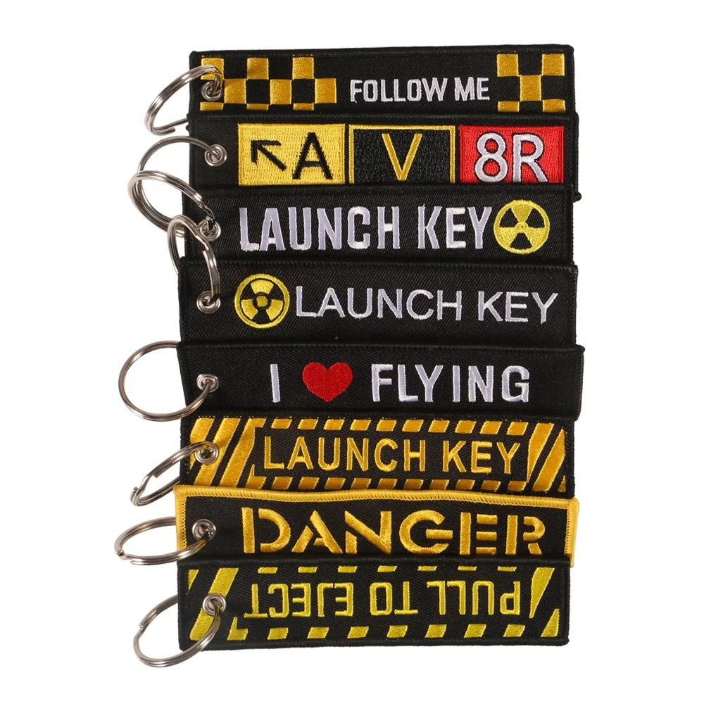 Fabric Embroidery Custom Bike Car Motorcycle Aviation Keychain Accessories Wholesale Keychains REMOVE BEFORE FLIGHT Pack of 2 - Image 4