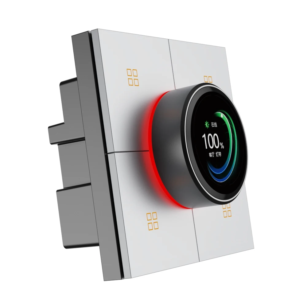 Tuya Smart Home Products Wall Switch with IPS PC Knob Remote APP Control for Home Automation Zigbee EU UK Light Dimmer Switch X3