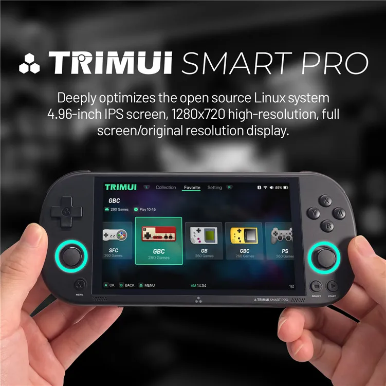 TRIMUI SMART RPO Handheld Game Console 4.96'' IPS Screen Linux System Joystick 256GB Smartpro Retro Video Game Player PSP PS1 - Image 3