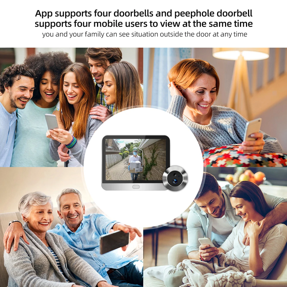 Home Smart Tuay Wireless 2.4G Wifi Peephole Video Door Camera 3MP PIR One Way Audio Security Door Eye With Camera for Apartment - Image 4