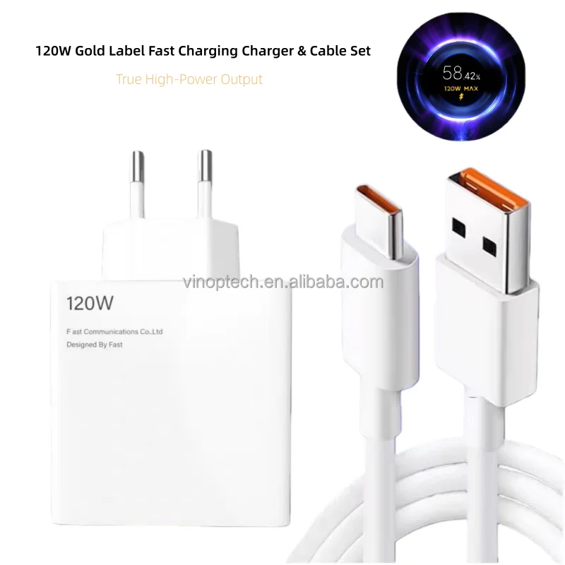 120W Fast Charger for Mobile Phone 67w 120W Max Fast Charging QC3.0 With EU US UK Standards Charger Adapter for Xiaomi Phone Pack of 5 - Image 3