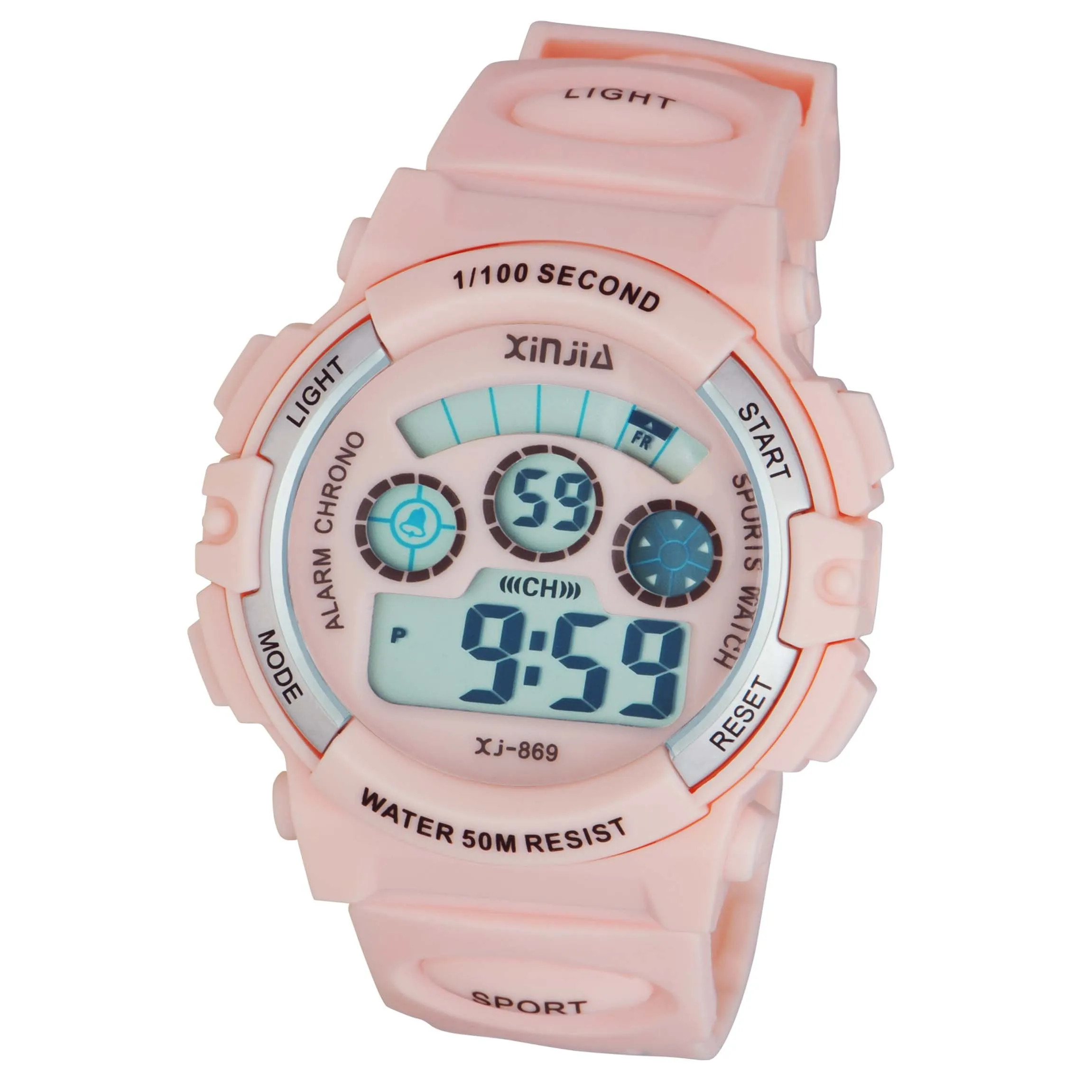 Xinjia 12 Colors Digital Stop Watch Oem Waterproof Digital Wristwatches Alarm Orologi Pack of 2 - Image 3