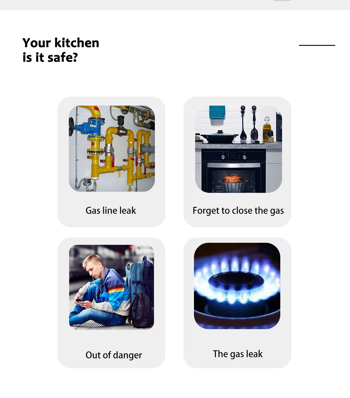 Tuya WiFi Smart Home Security System Durable Plastic Home LPG H2s Gas Leak Detector Alarm App Control with Smart Features Pack of 5 - Image 4