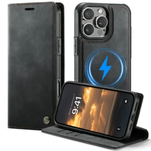 CaseMe Wireless Charging Wallet 16 15 14 Pro Max Magnetic Flip Case 16 With Stand Function for iPhone 17 Pack of 5