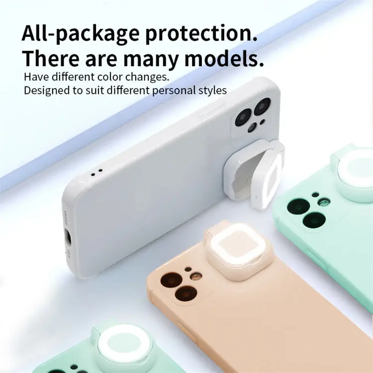 New Ring Fill Flashlight Mobile Cover Case Girl Luminous Led Selfie Light up Phone Cases -11Pro Max for iPhone 16 - Image 3