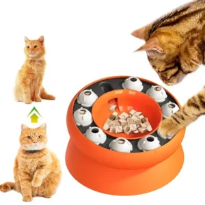 Interactive Slow Feeder Dog Bowl Puzzle Toys and Turntable Food Dispenser Training Game for Pet Cats and Dogs Made of Rubber Pack of 20