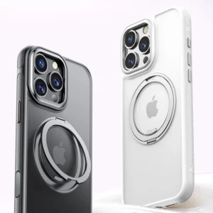 LISEN Designed 16e Ultra-thin Translucent Case with Magnetic Invisible Stand Shockproof Hard Cover for iPhone 16 Pro Max Pack of 50