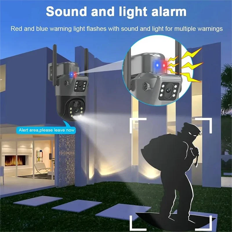 Rscamtom V380 Outdoor Camera Wifi Wireless Solar Two Way Voice SD Card Dual Lens 360 Wifi Camera - Image 4