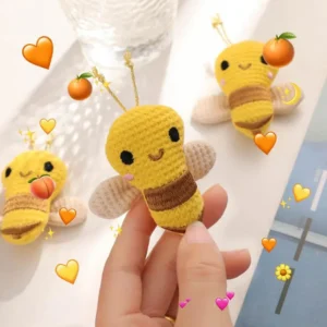 Handmade Knitted Mini Bee Amigurumi Doll Small Crochet Bee Bumble Toy Soft Stuffed Animal Gift Novelty Gifts Pack of 15