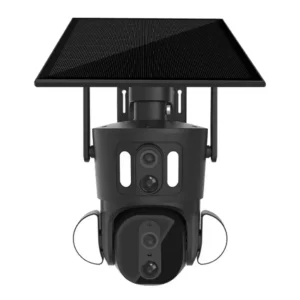 Dual Lens CCTV Camera Human Motion Tracking 4G&WIFI Dual Len Linkage IP PTZ Camera with Solar Panel & Battery