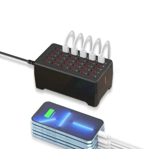 30-Port 150W/30A Smart USB Charger 5V2.4A Multi-Device Charging Station with Fan for Phones Tablets Laptops UK Compatible