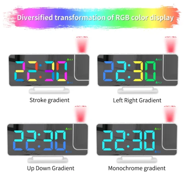 Desktop LED Large Screen RGB Color Display Time with Automatic ...