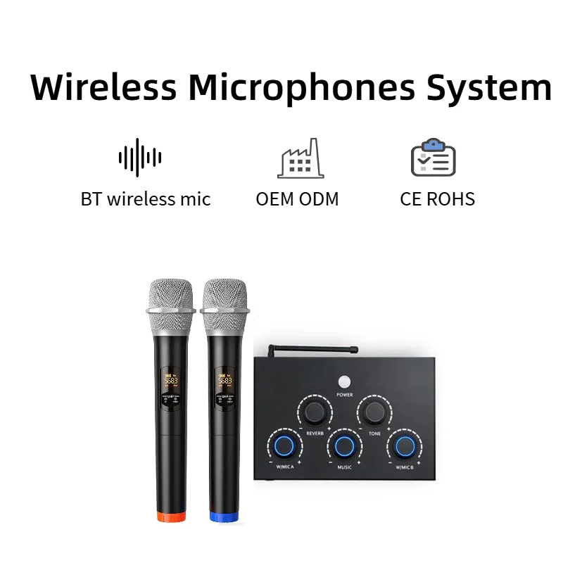 Karaoke Digital Mixer Audio Effect BT Wireless Microphone Karaoke Home Systems Dual Uhf Wireless Microphone for House Karaoke - Image 4