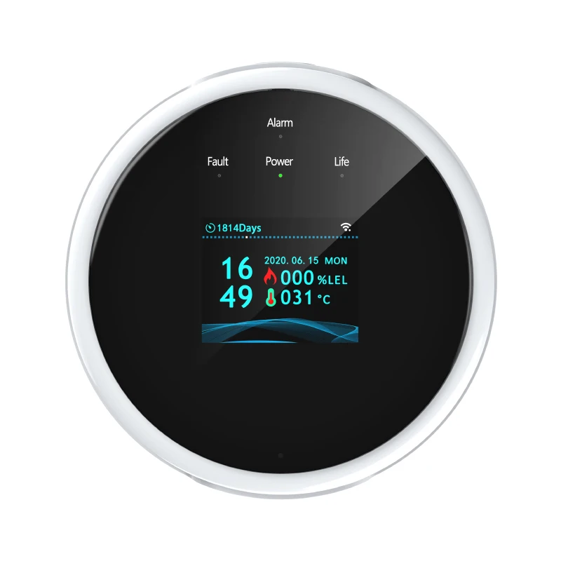 Tuya WiFi Smart Home Security System Durable Plastic Home LPG H2s Gas Leak Detector Alarm App Control with Smart Features Pack of 5