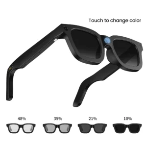 New Electrochromic AI ChatGPT Smart Glasses Dual Camera 8MP Translation Music Player Touch Photochromic Lenses Sunglasses IPX5 Pack of 2