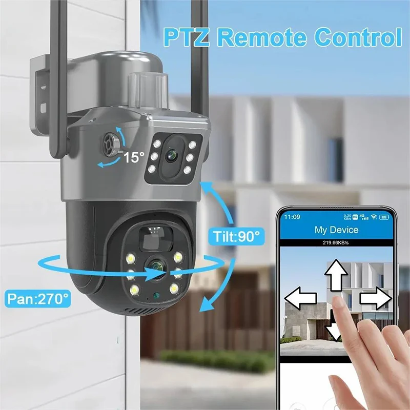 Rscamtom V380 Outdoor Camera Wifi Wireless Solar Two Way Voice SD Card Dual Lens 360 Wifi Camera - Image 3