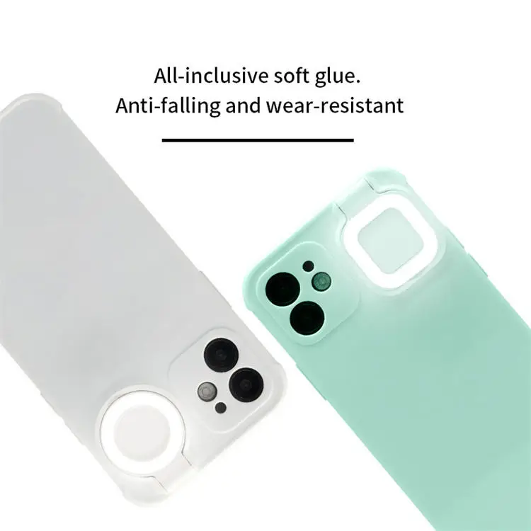 New Ring Fill Flashlight Mobile Cover Case Girl Luminous Led Selfie Light up Phone Cases -11Pro Max for iPhone 16 - Image 2