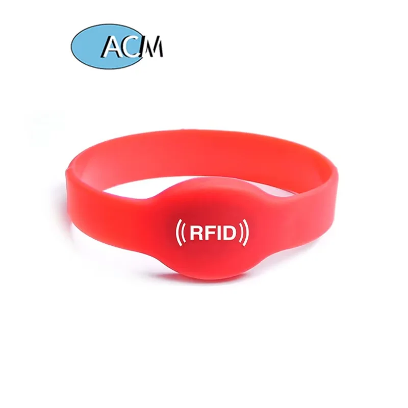 Factory Wholesale RFID Silicon Waterproof Wristband Bracelet 125kHz/13.56MHz EM MF Custom Oval Shape for Access Control Pack of 50 - Image 2