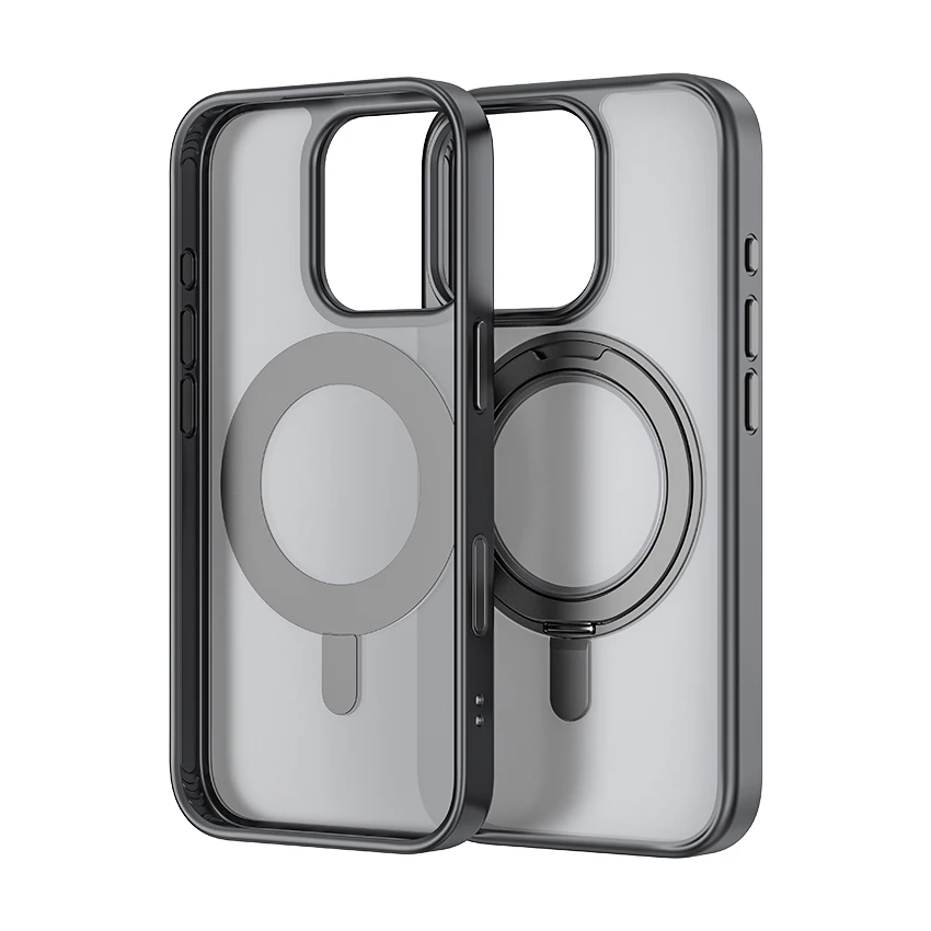 LISEN Invisible O Ring Stand Case Magnetic Military Protection Works with Magnetic Charging Great Grip for iPhone 16 Pro Max Pack of 100 - Image 2