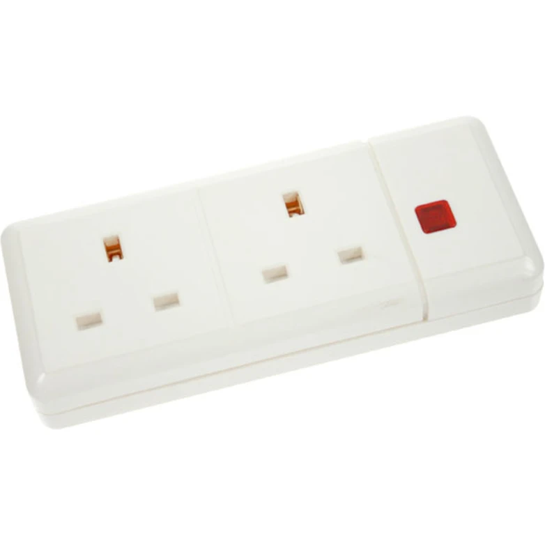Click Scolmore Socket 2 Gang Trailing Neon 13A White