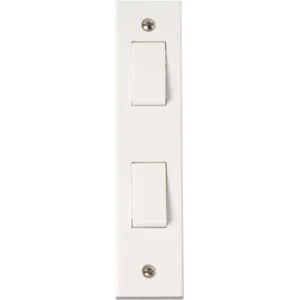 Click Scolmore Switch 2 Gang 2 Way Architrave 10A White