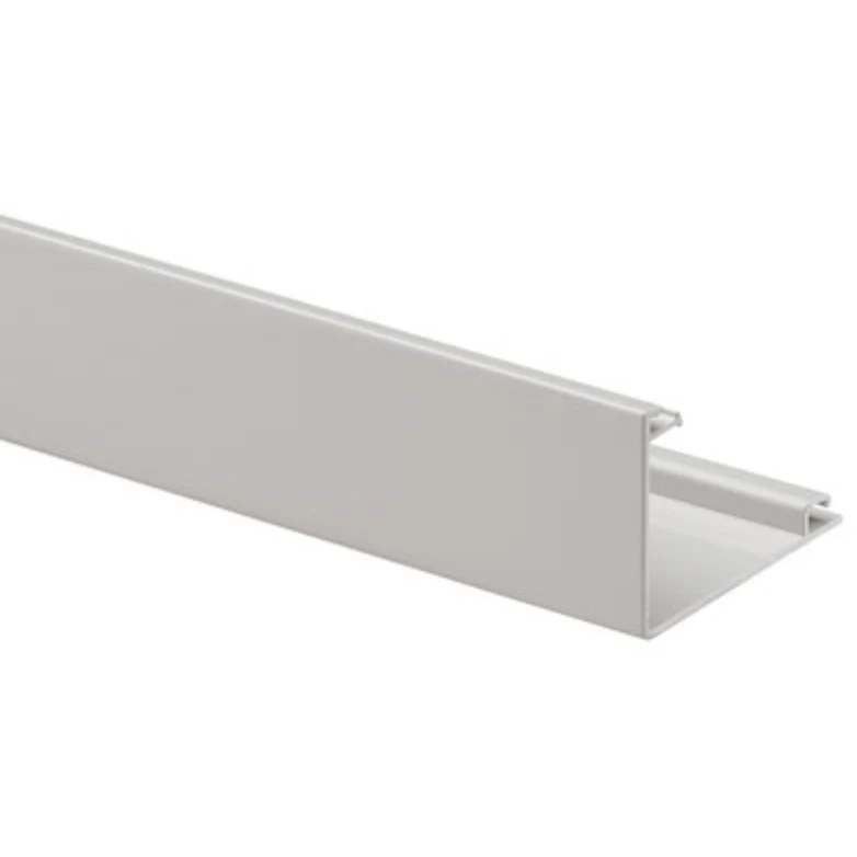 MK Electric Cover Square For 3D Antibac Skirting 3m White PVC Trunking - Image 2