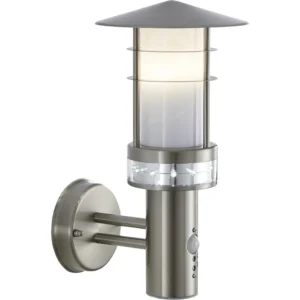 Saxby Wall Light E27 Pl PIR IP44 15W 240V Brushed Stainless Steel