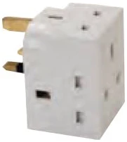Niglon Adaptor 3 Way Fused 13A White