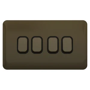 Schneider Electric Lisse 4-Gang 2-Way 10AX Plate Switch Mocha Bronze / Black