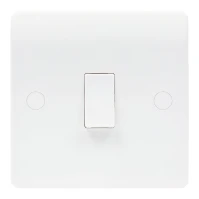 Newlec White Slimline Curved 20A Double Pole Switch