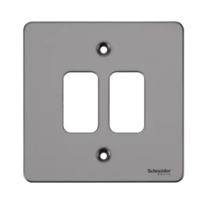 Schneider Electric Ultimate Grid System Front Plate 2-Gang Mirror Steel Brilliant