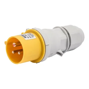 Newlec Industrial Power Plug Male Screwless 2P+E 16A 110V IP44 Yellow