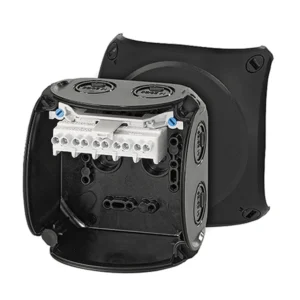 Hensel Box Adaptable 104 x 104 x 70mm² IP66 Black Knockouts