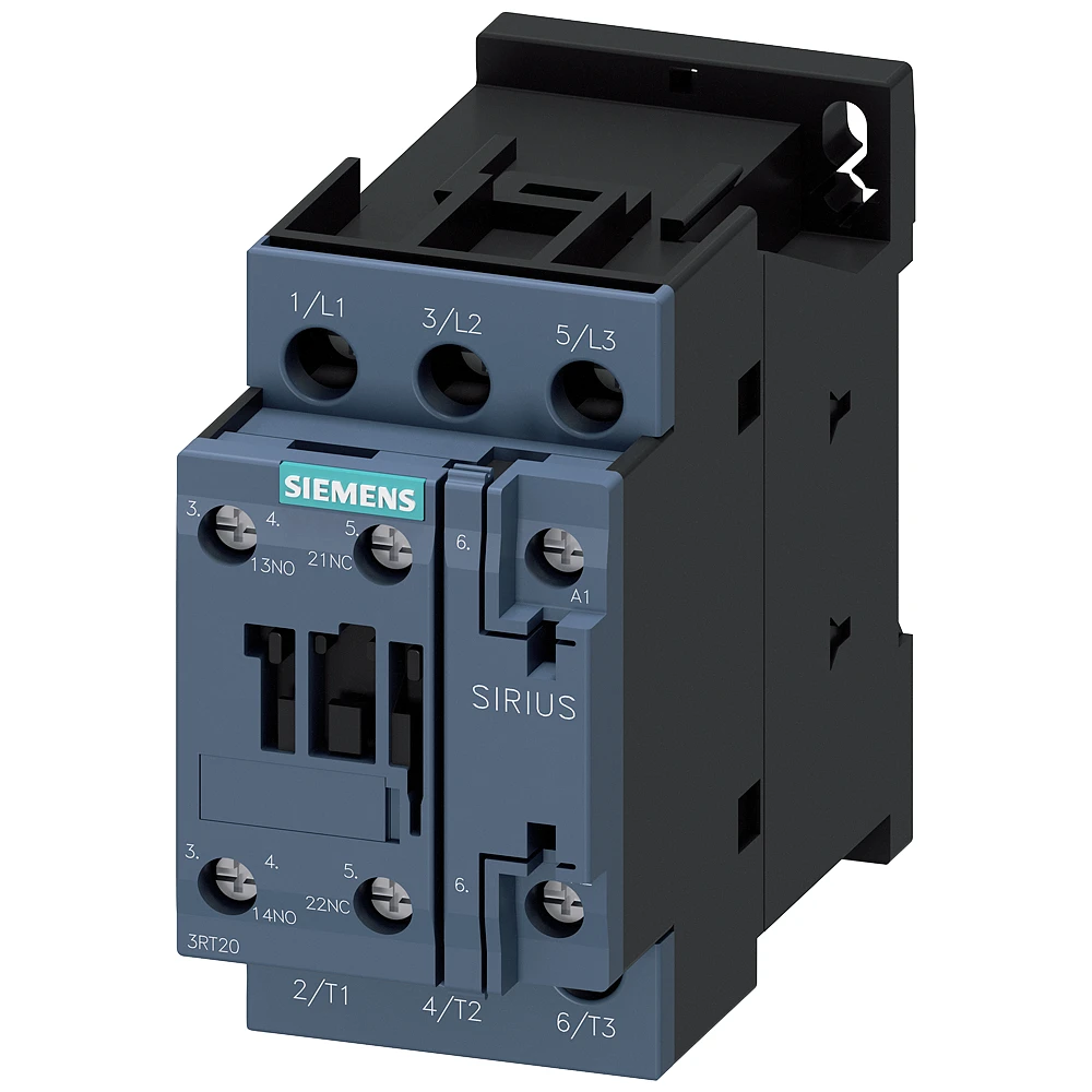 Siemens Contactor, AC-3, 17 A/7.5 KW/400 V, 3-Pole, 24 V AC, 50/60 Hz, 1 NO+1 NC, Screw Terminal - Image 2