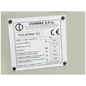 Cembre 75X35mm White Pvc Adhesive Legend 2X 4mm Holes @ 60mm Centres