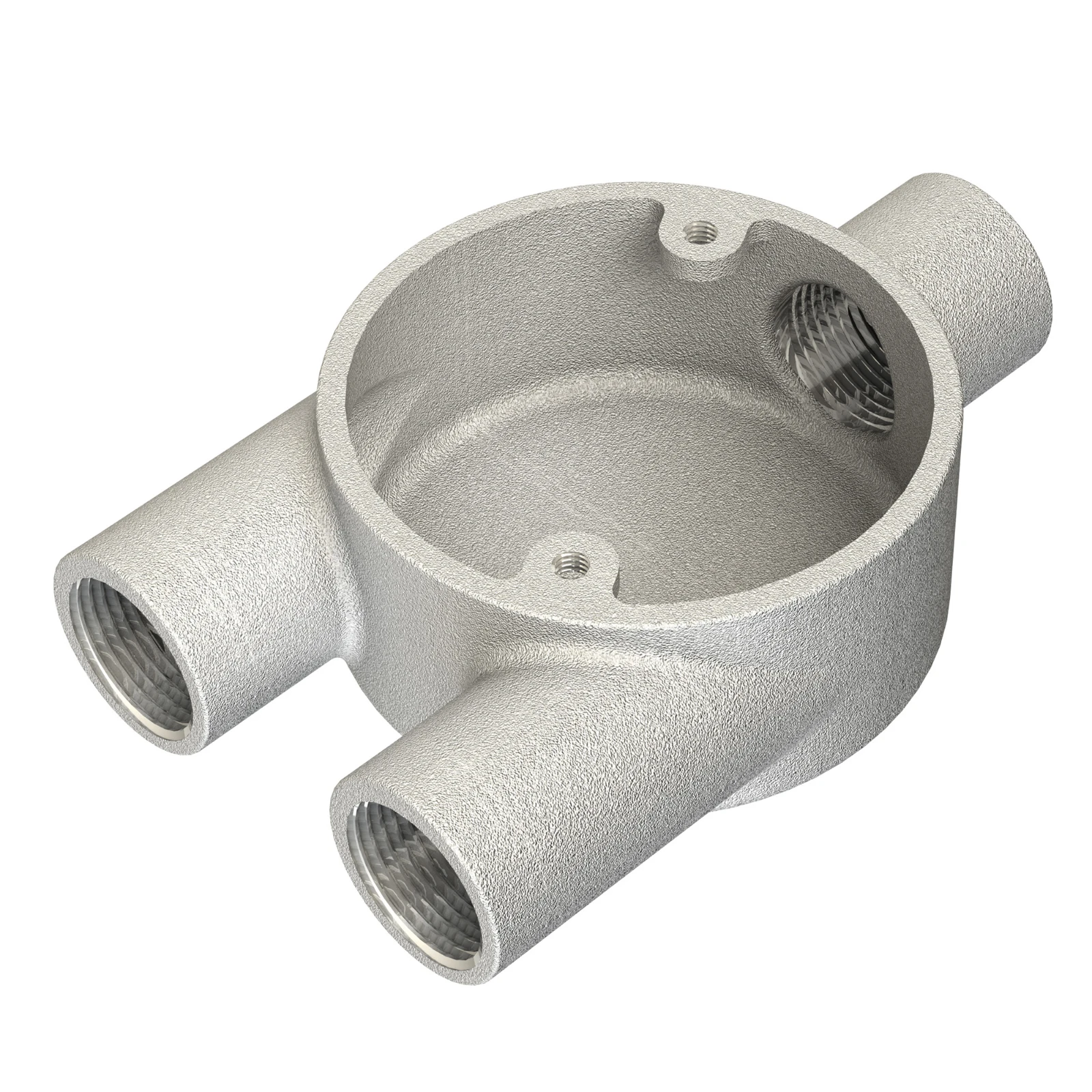 Newlec 20mm Steel Conduit Y/Trouser Box 3 Way Malleable Galvanised Steel - Image 2