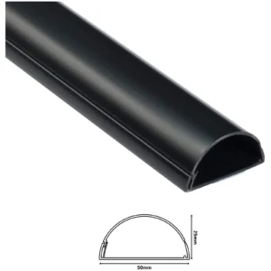 D-Line Trunking 50 x 25mm x 1.5m Black